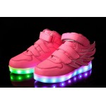 Светящиеся кроссовки с LED подсветкой детские 1199, цвет Розовый