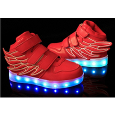 Светящиеся кроссовки с LED подсветкой детские 1199, цвет Красный