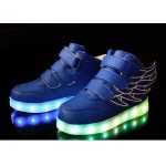 Светящиеся кроссовки с LED подсветкой детские 1199, цвет Синий