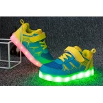 Светящиеся кроссовки с LED подсветкой детские 1168, цвет Голубой