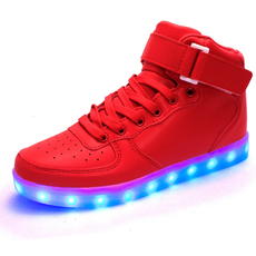 Светящиеся кроссовки с LED подсветкой 702, цвет Красный