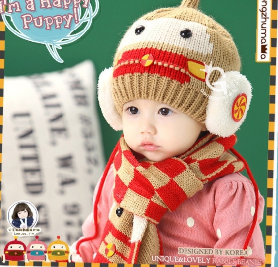 Комплект шапка+шарф детская 