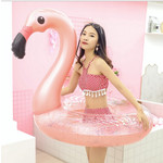 Надувной детский круг Фламинго розовый с блёстками X162