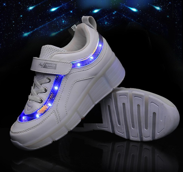 Роликовые кроссовки с LED подсветкой (два колеса) A913