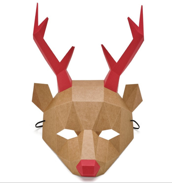 3D маска Рождественский олень, сделай сам.