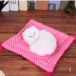 Спящий котенок на тканевой подушке Н01 со звуком.