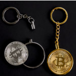 Брелок в виде монеты Bitcoin GT372, заказ от 2 шт