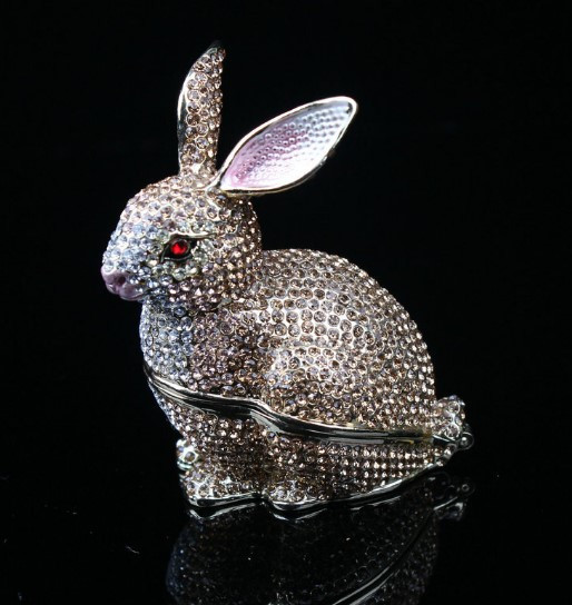 Инкрустированный кролик Шкатулка для украшений.