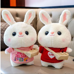 Мягкая игрушка Кролик-талисман с сумкой в свитере 30см