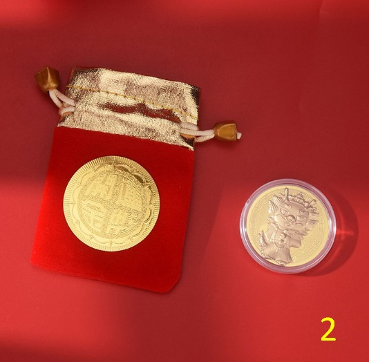 Сувенирная монета Дракон в мешочке S5620 Заказ от 3х шт.
