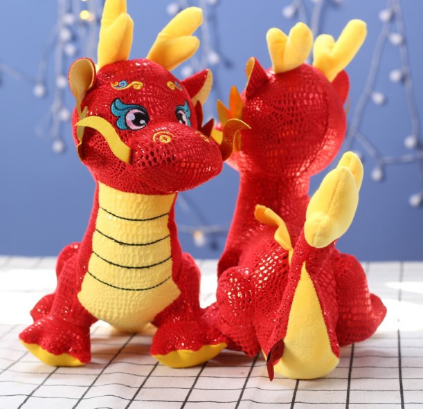 Плюшевая игрушка Красный дракон 25 см